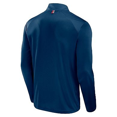 Men's Fanatics Navy Houston Texans Defender Long Sleeve Quarter-Zip Jacket