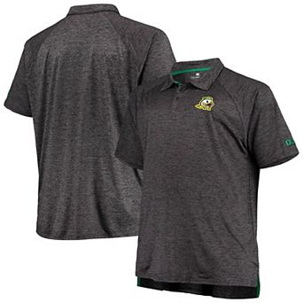 Men's Colosseum Heathered Black Oregon Ducks Big & Tall Down Swing Polo