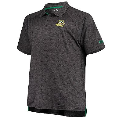 Men's Colosseum Heathered Black Oregon Ducks Big & Tall Down Swing Polo