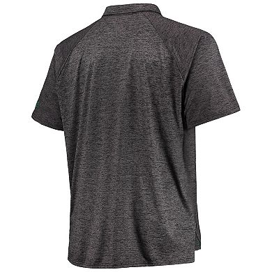 Men's Colosseum Heathered Black Oregon Ducks Big & Tall Down Swing Polo