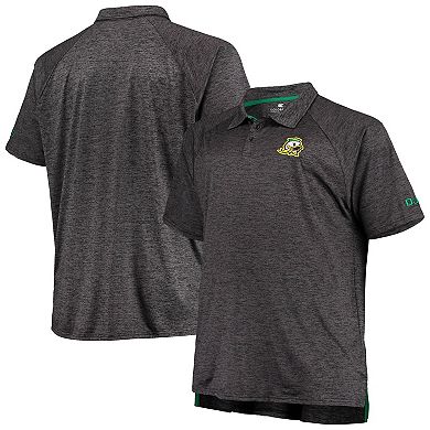 Men's Colosseum Heathered Black Oregon Ducks Big & Tall Down Swing Polo