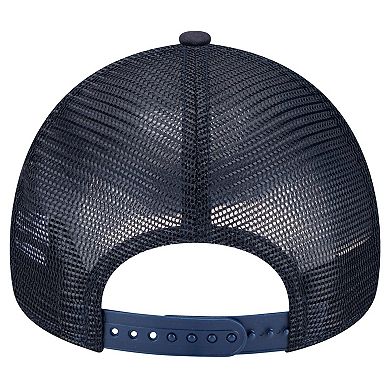 Men's New Era Navy Atlanta Braves 9FORTY A-Frame Trucker Adjustable Hat