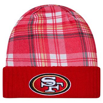 Men's New Era Scarlet San Francisco 49ers Sideline Statement Cuffed Knit Hat