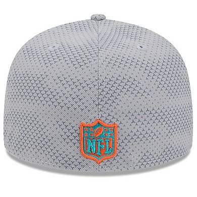 Men's New Era Gray Miami Dolphins 2024 Sideline 59FIFTY Fitted Hat