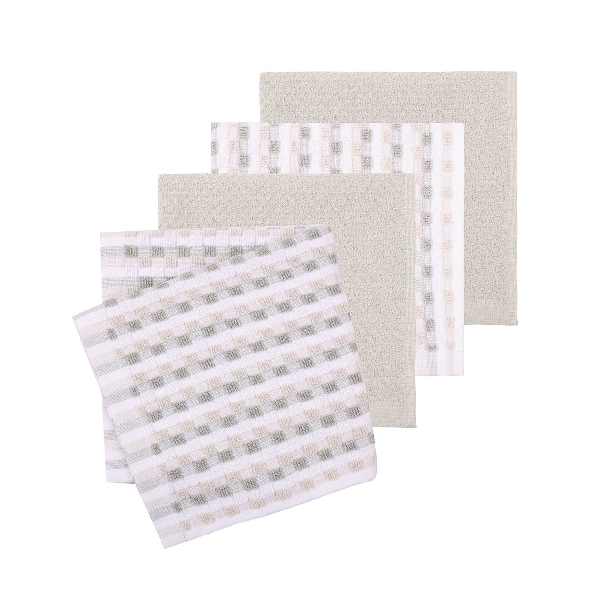 Mingle & Co. 4-Pack Carved Terry Dishcloth Set - Gray