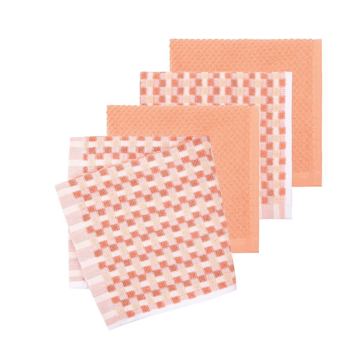 Mingle & Co. 4-Pack Carved Terry Dishcloth Set - Terracotta