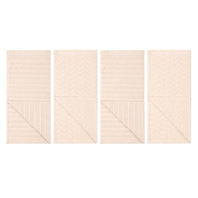 Mingle & Co. 4-Pack Waffle Stripe Dishcloth Set