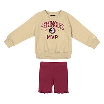 Girls Toddler Colosseum Gold/Garnet Florida State Seminoles Beta Fleece Sweatshirt and Shorts Set