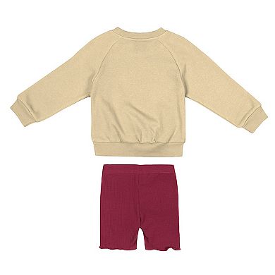 Girls Toddler Colosseum Gold/Garnet Florida State Seminoles Beta Fleece Sweatshirt and Shorts Set