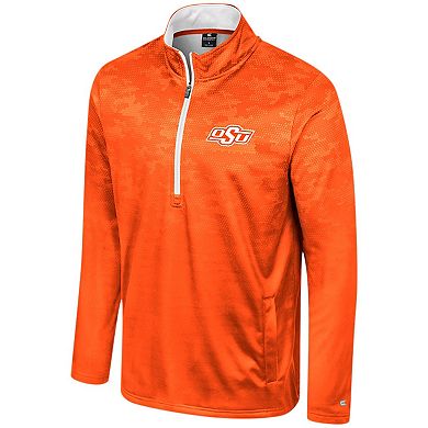 Men's Colosseum Orange Oklahoma State Cowboys The Machine Half-Zip Jacket