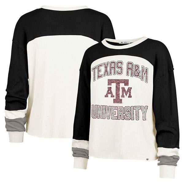 売れ筋商品|||４７ブランド カットソー トップス レディース Women's Cream Texas A&M Aggies Double Header Curve Raglan Long Sleeve T-Shirt Cream Women's '47 Cream Texas A&M Aggies Double Header Curve