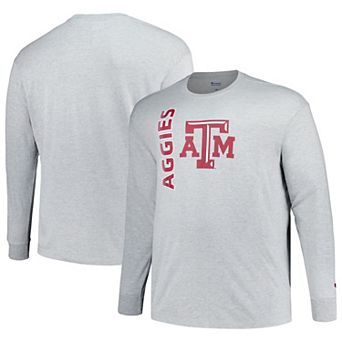 Men's Champion Heather Gray Texas A&M Aggies Big & Tall Mascot Long Sleeve T-Shirt