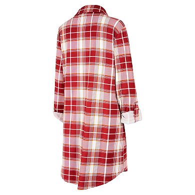 Women's Concepts Sport Burgundy Washington Commanders Ashford Plaid Knit Nightshirt
