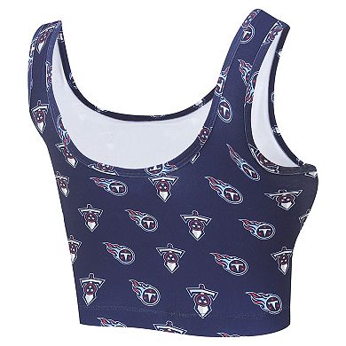 Women's Concepts Sport Navy Tennessee Titans Record Allover Print Bralette