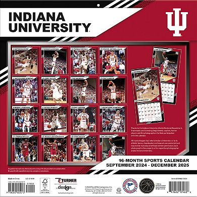 Indiana Hoosiers 2024-2025 12�۝ x 12�۝ Team Wall Calendar