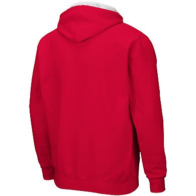 Men's Colosseum Red Wisconsin Badgers Arch & Logo 3.0 Full-Zip Hoodie