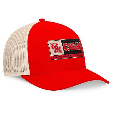 Men's Top of the World Red/Natural Houston Cougars Bennett Trucker Adjustable Hat