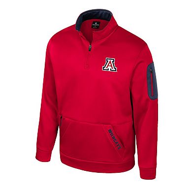 Men's Colosseum Red Arizona Wildcats Mainframe Quarter-Zip Fleece Jacket