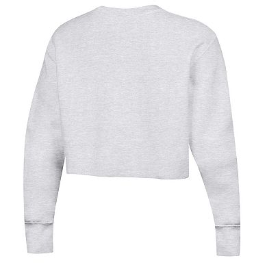 Women's Champion Heather Gray Wisconsin Badgers Reverse Weave Cropped Pullover Sweatshirt