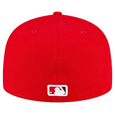 Men's New Era Red Los Angeles Angels Game Authentic Collection On Field 59FIFTY Fitted Hat