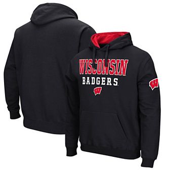 Men's Colosseum Black Wisconsin Badgers Sunrise Pullover Hoodie