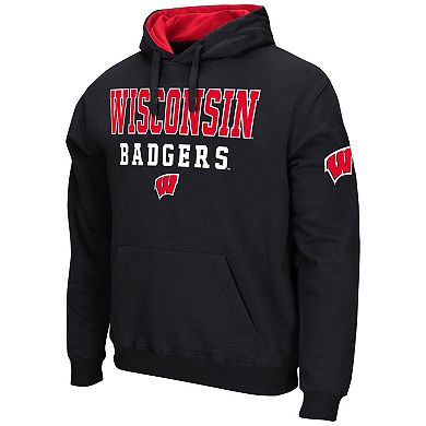 Men's Colosseum Black Wisconsin Badgers Sunrise Pullover Hoodie