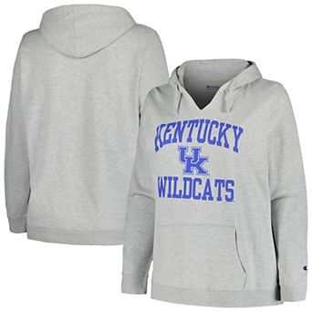 Women's Champion Heather Gray Kentucky Wildcats Plus Size Heart & Soul Notch Neck Pullover