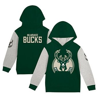 Toddler Hunter Green Milwaukee Bucks Fair Catch��Fleece Pullover Hoodie