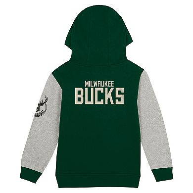 Toddler Hunter Green Milwaukee Bucks Fair Catch��Fleece Pullover Hoodie