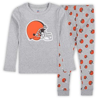 Preschool Heather Gray Cleveland Browns Long Sleeve T-Shirt and Pants Sleep Set