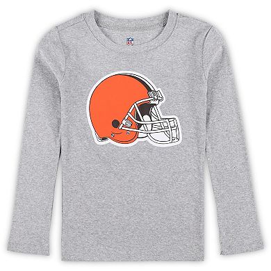 Preschool Heather Gray Cleveland Browns Long Sleeve T-Shirt and Pants Sleep Set