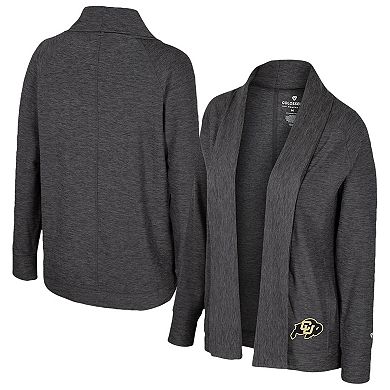 Women's Colosseum Charcoal Colorado Buffaloes Dash Cardigan