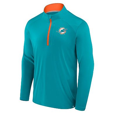 Men's Fanatics Aqua Miami Dolphins Defender Long Sleeve Quarter-Zip Jacket
