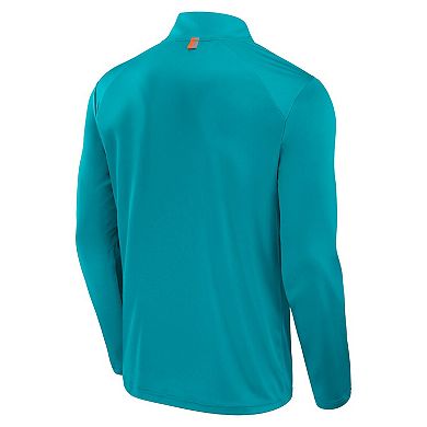 Men's Fanatics Aqua Miami Dolphins Defender Long Sleeve Quarter-Zip Jacket