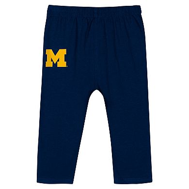 Infant Navy Michigan Wolverines Double Up Long Sleeve Bodysuit & Pant Set