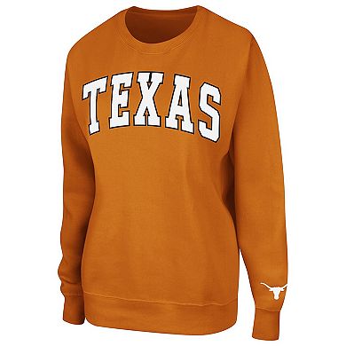 Women's Colosseum Texas Orange Texas Longhorns Campanile Pullover Sweatshirt
