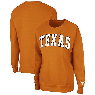 Women's Colosseum Texas Orange Texas Longhorns Campanile Pullover Sweatshirt