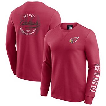 Men's Darius Rucker Collection by Fanatics Red Arizona Cardinals Washed Waffle-Knit Long Sleeve T-Shirt