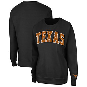 Women's Colosseum Black Texas Longhorns Campanile Pullover Sweatshirt
