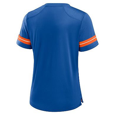 Women's Fanatics Royal Florida Gators Fundamental Overtime Readiness Athena Lace-Up V-Neck T-Shirt