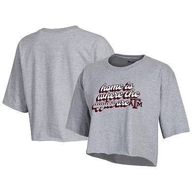 Women's Champion Gray Texas A&M Aggies Boyfriend Cropped T-Shirt