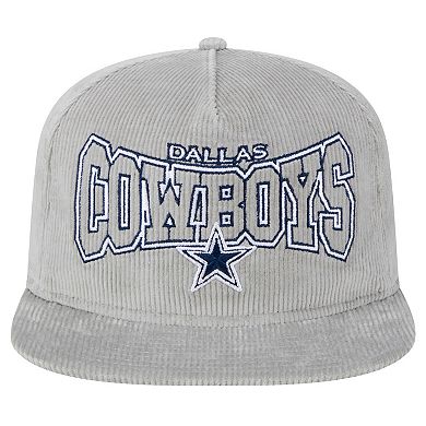 Men's New Era Gray Dallas Cowboys Corduroy Golfer Adjustable Hat