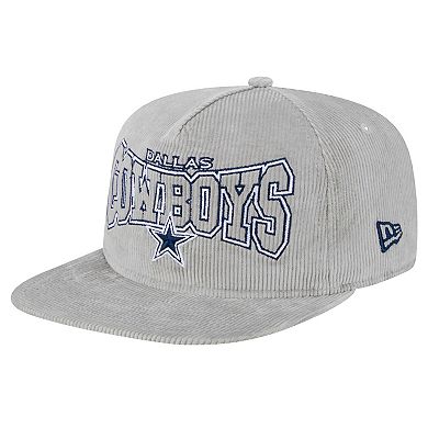 Men's New Era Gray Dallas Cowboys Corduroy Golfer Adjustable Hat