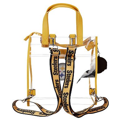 Loungefly Pittsburgh Steelers Clear Convertible Backpack & Tote Bag