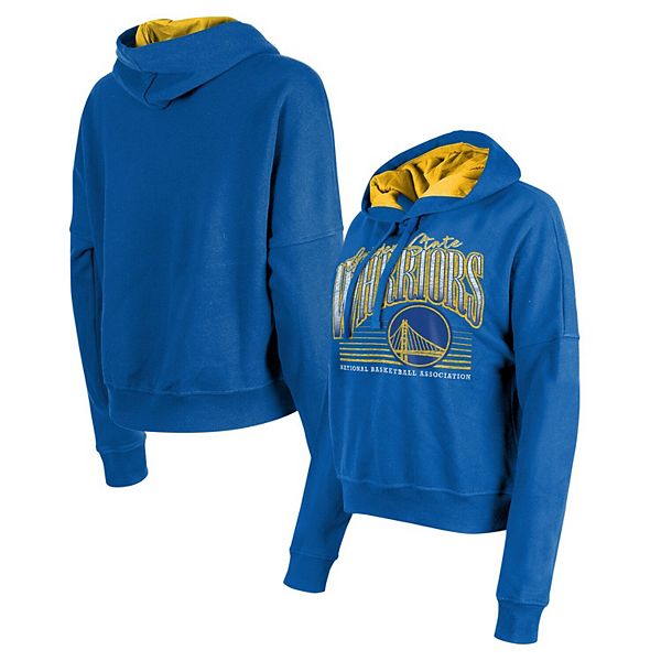 Women s New Era Royal Golden State Warriors Boxy Pullover Hoodie