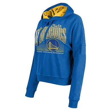 Women's New Era Royal Golden State Warriors Boxy Pullover Hoodie