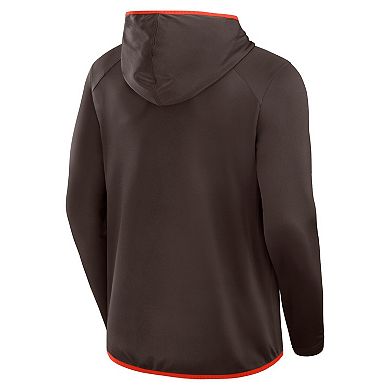 Men's Fanatics Brown Cleveland Browns Transitional Defender Hoodie Long Sleeve T-Shirt