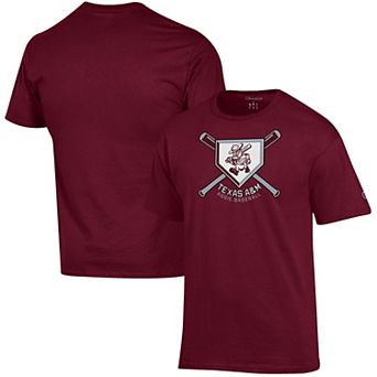 Men's Champion Maroon Texas A&M Aggies Ol' Sarge Baseball Homeplate T-Shirt