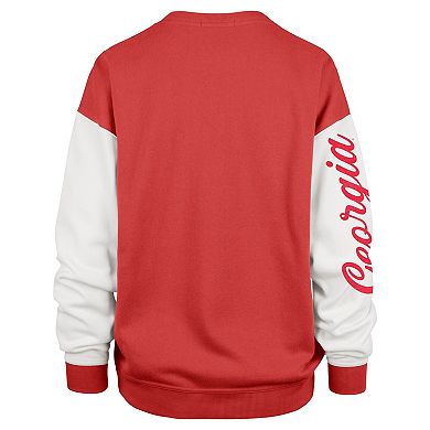 Women's '47 Red Georgia Bulldogs Double Header Rise Andie Pullover Sweatshirt