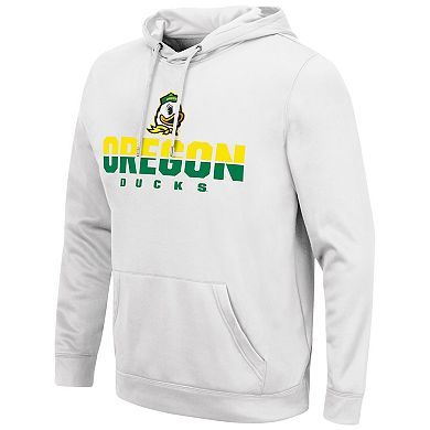 Men's Colosseum White Oregon Ducks Lantern Pullover Hoodie